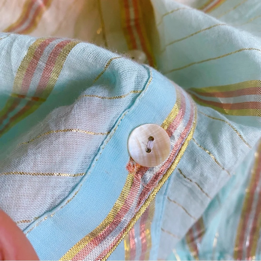 🩵 MISS JUNE PEACH BLUE OMBRÉ COLLARED LOOSE FIT MINI DRESS! (no belt) - Picture 14 of 16